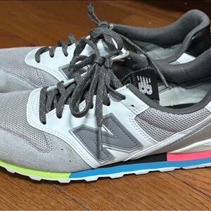 New Balance Gray and White Sneakers with Colorful Sole